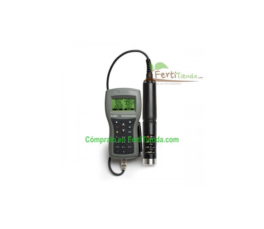 HI9829-12042 Multiparamétrico portátil con GPS, portasondas registrador multisensor (pH/ORP, CE, OD, Temp) 4m.
