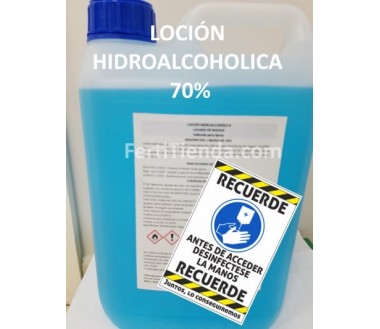 Loción hidroalcoholica 70%, 5L